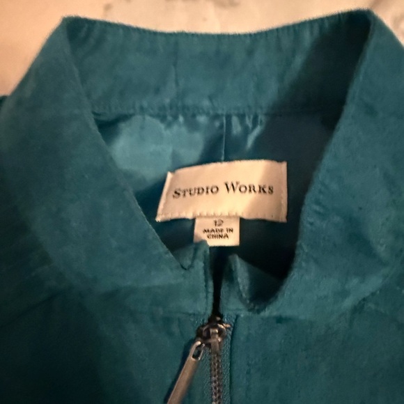 Studio Works Turquoise Zip-Up Jacket - Picture 2 of 3